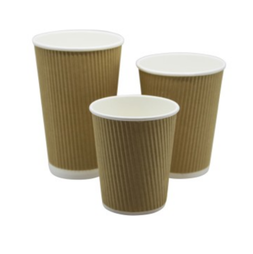 12oz KRAFT RIPPLE CUPS