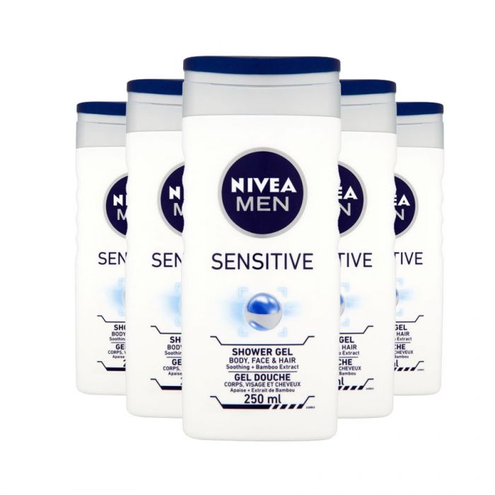 NIVEA SHOWER GEL SENSITIVE FOR MEN 3in1 250ML 1X6