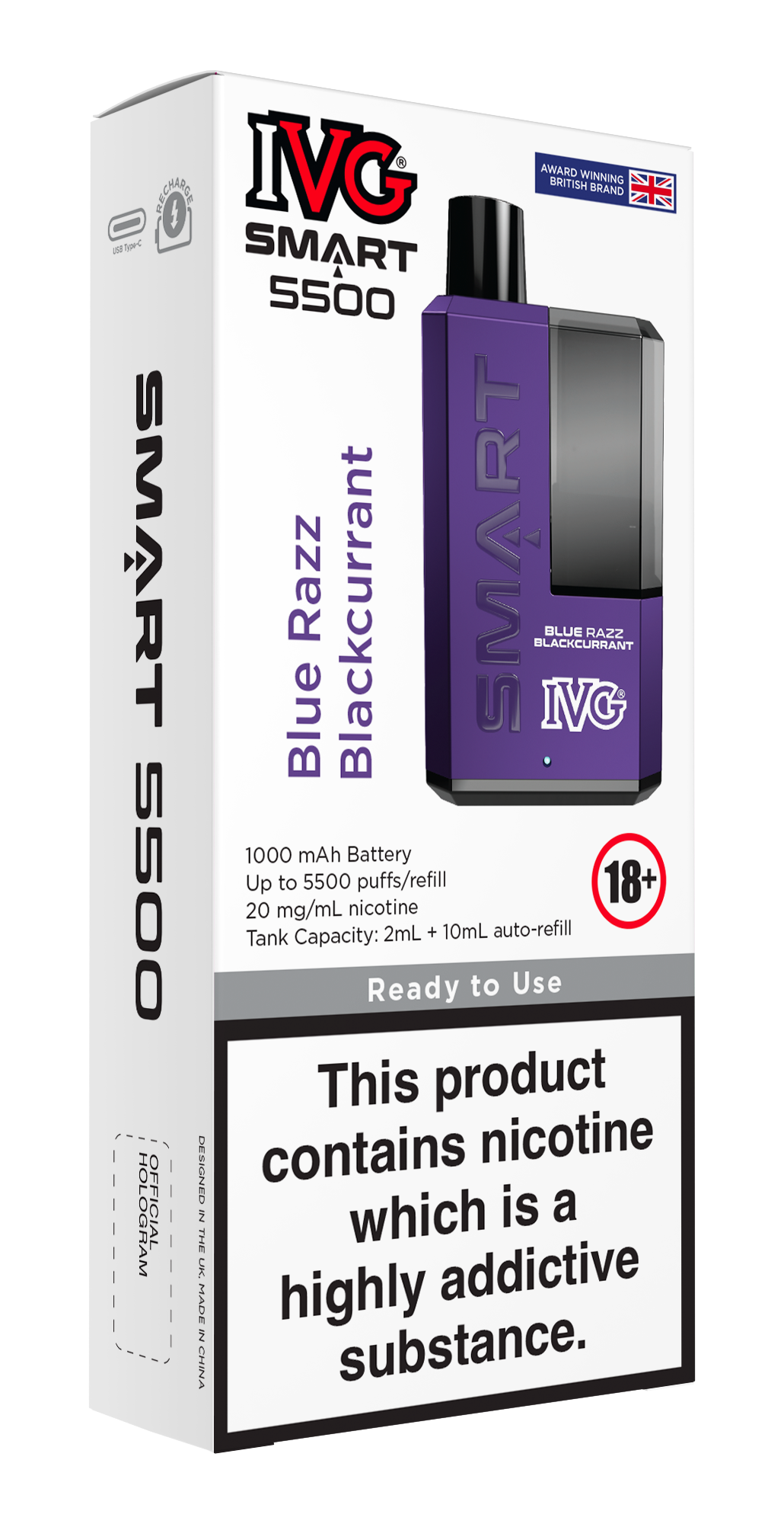 IVG SMART 5500 BLUE RAZZ BLACKCURRANT