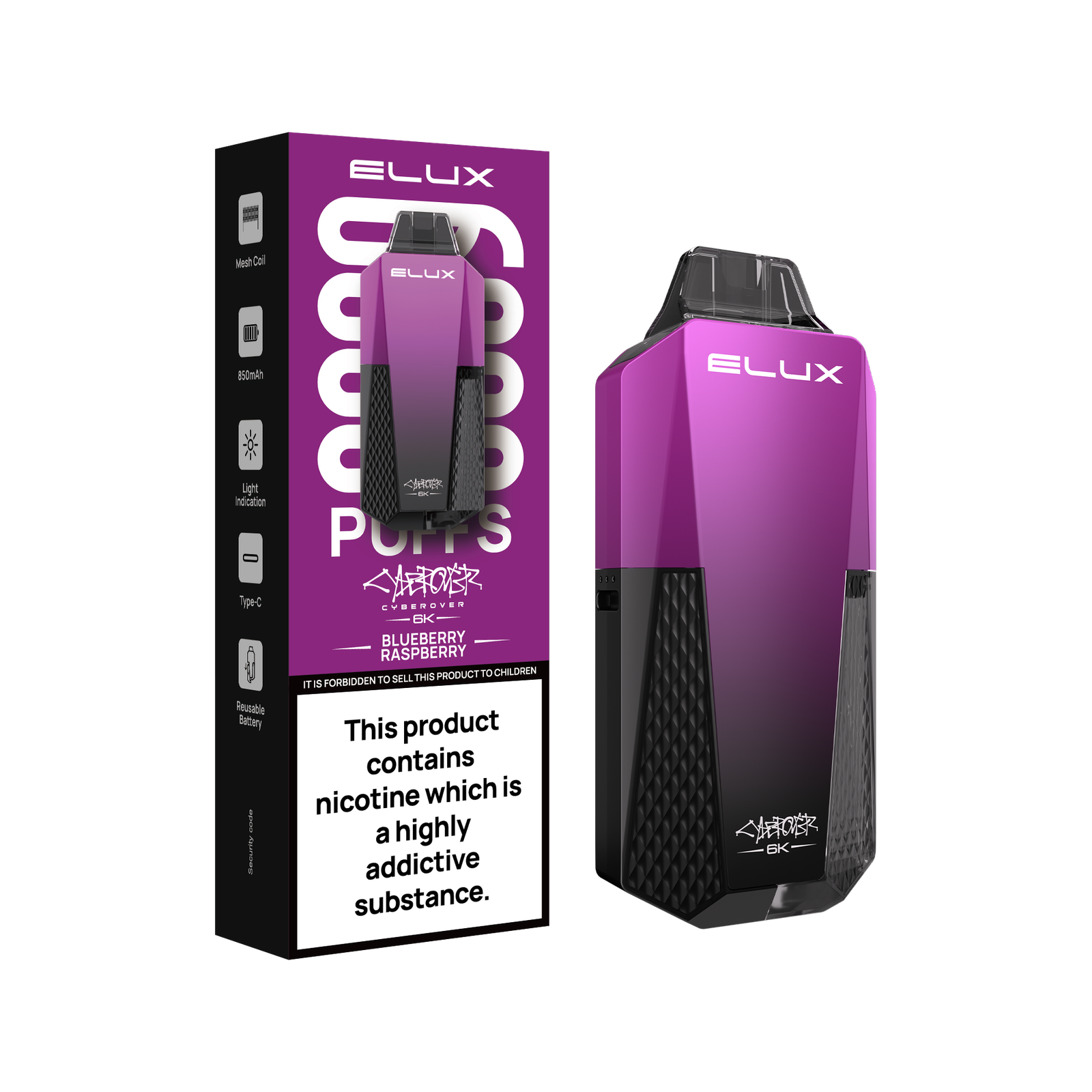 ELUX CYBEROVER 6K BLUEBERRY RASPBERRY
