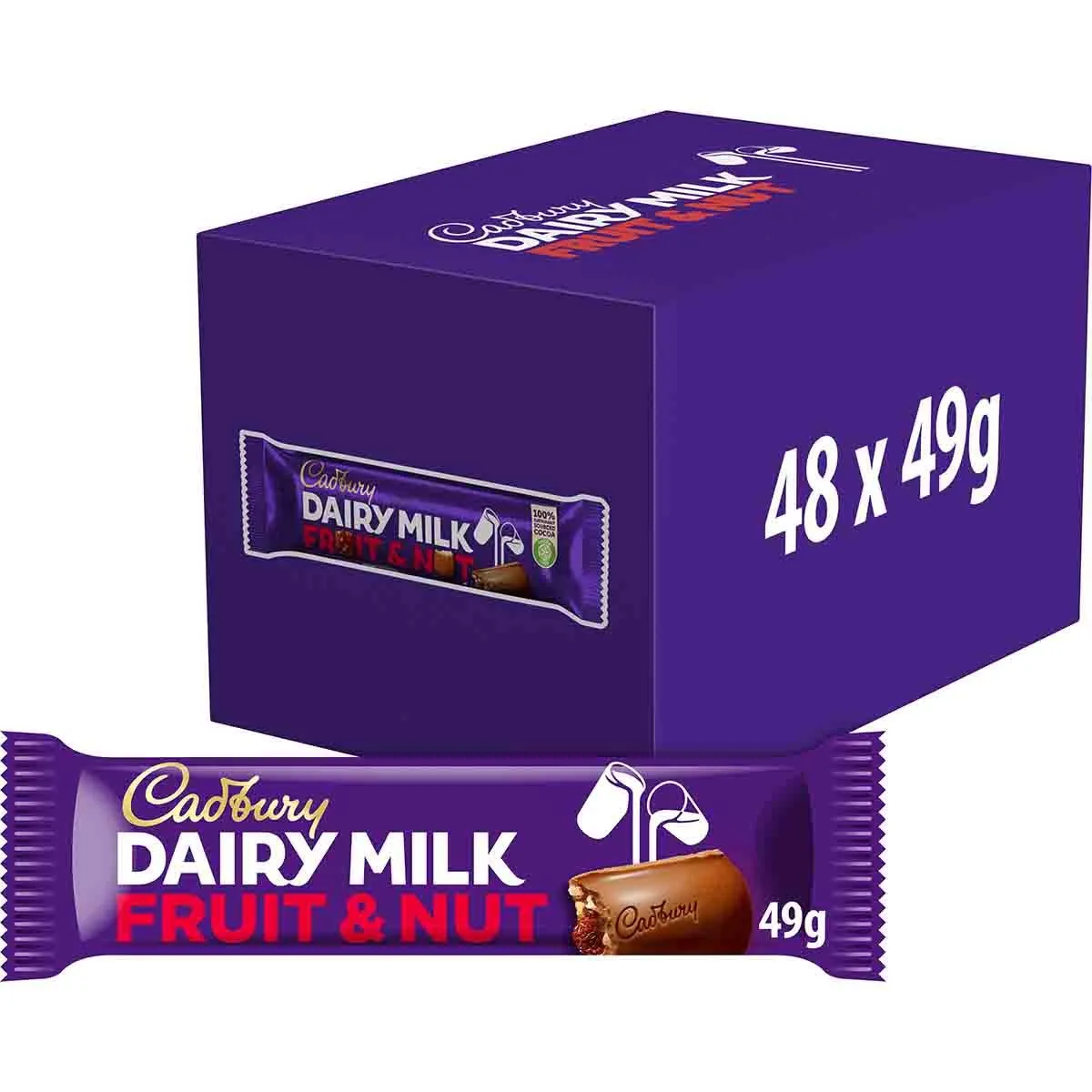 DAIRY MILK FRUIT & NUT STANDARD BARS 48x49g