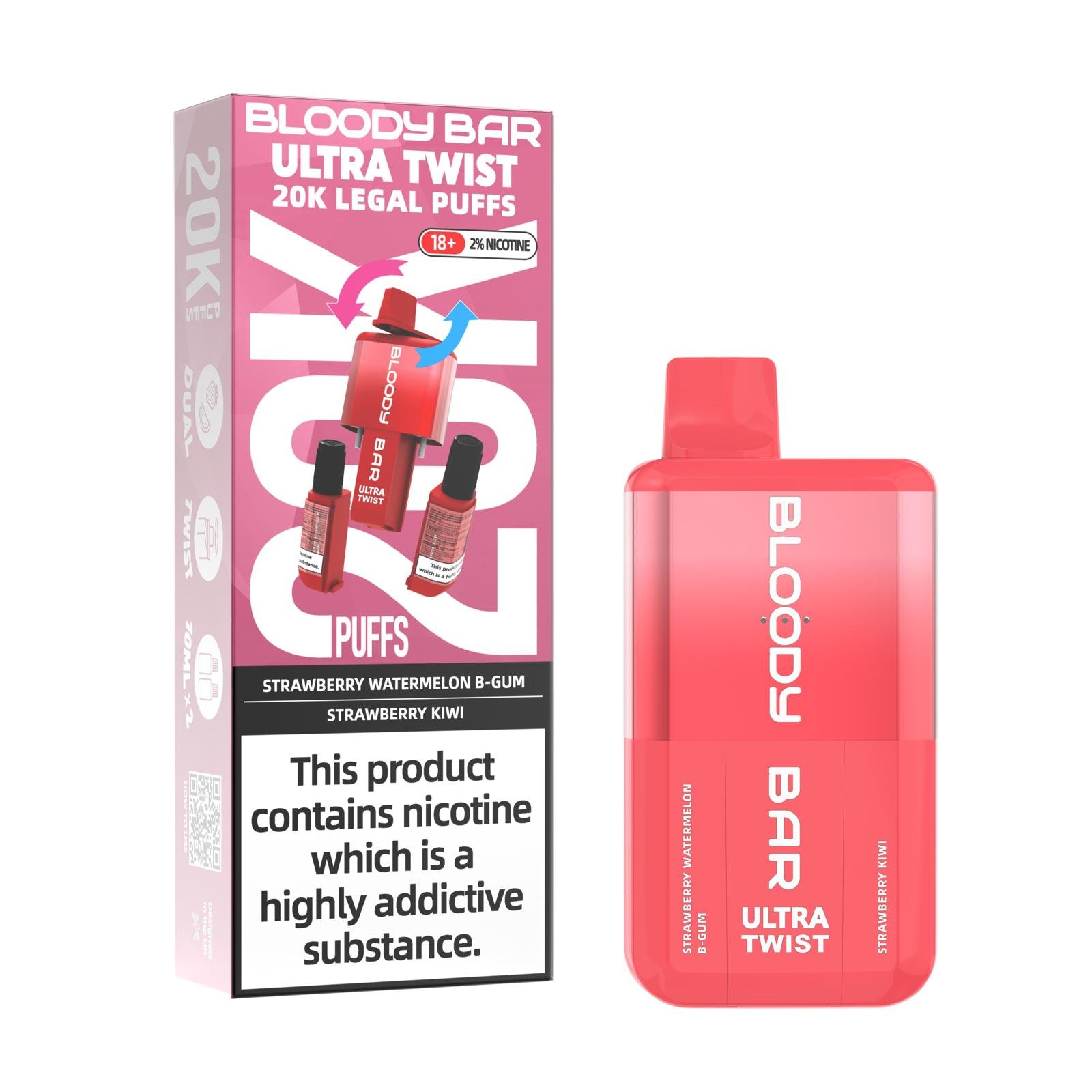 BLOODY BAR 20K strwbry wtrmln - wtrmln ice