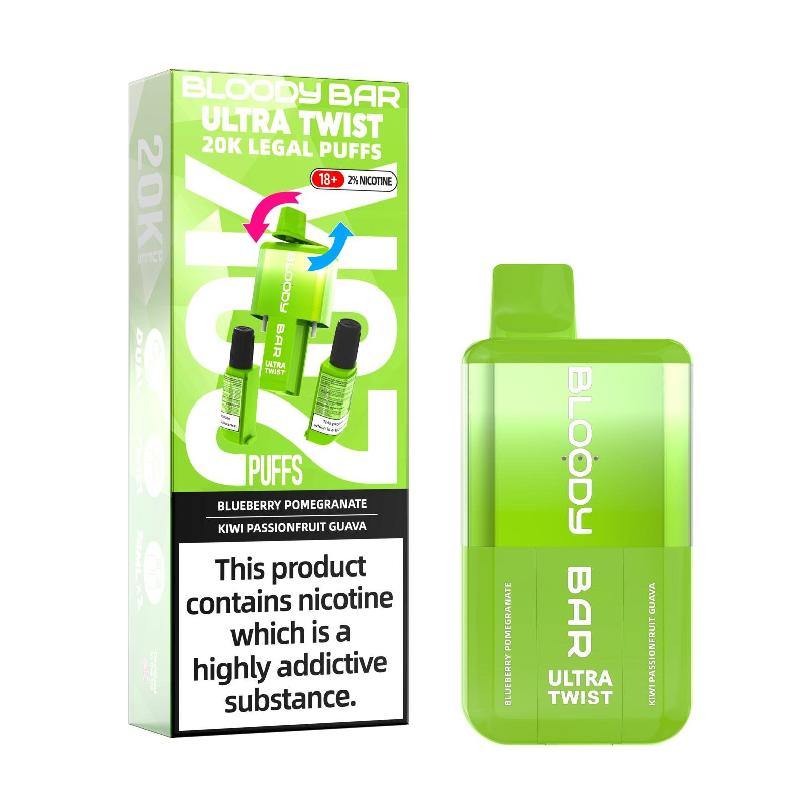 BLODDY BAR 20K BLUBRY POMGRNT/KIWI PASNFRT GUAVA