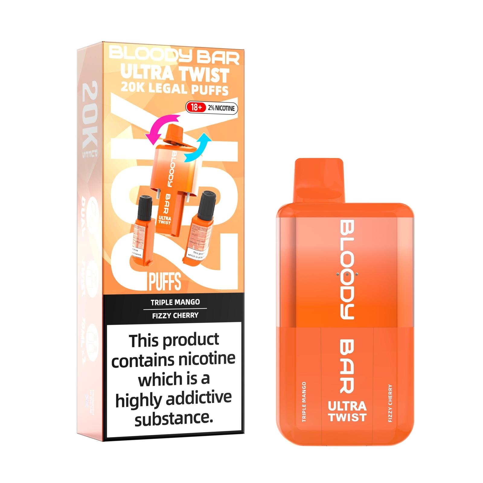 BLOODY BAR 20K TRIPLE MANGO - FIZZY CHERRY