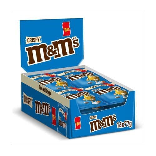 M&M CRISPY POUCHES 16x77g