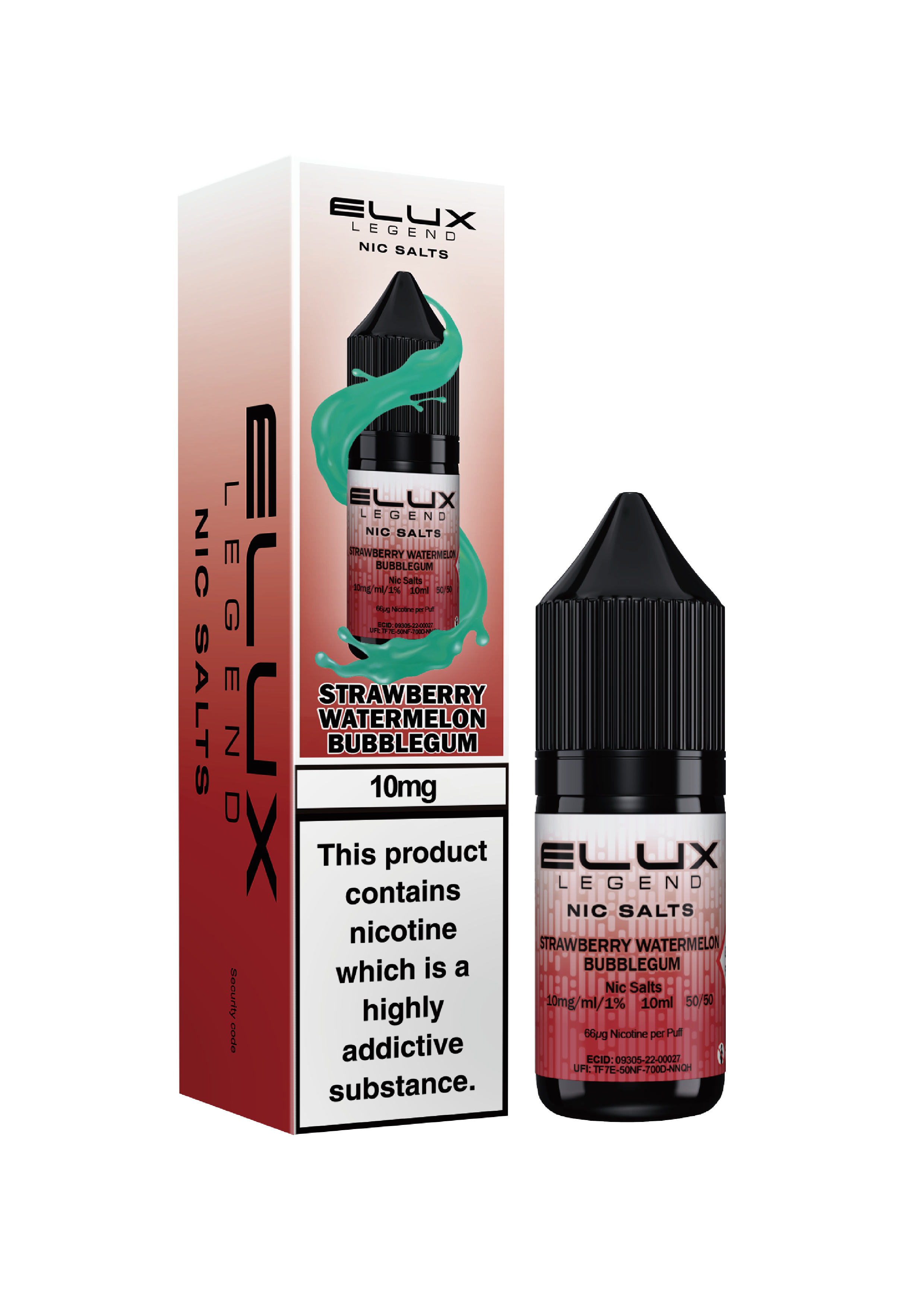ELUX NIC SALT STRAWBERRY WATERMELON BUBBLEGUM 20MG
