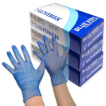 Vinyl blue gloves
