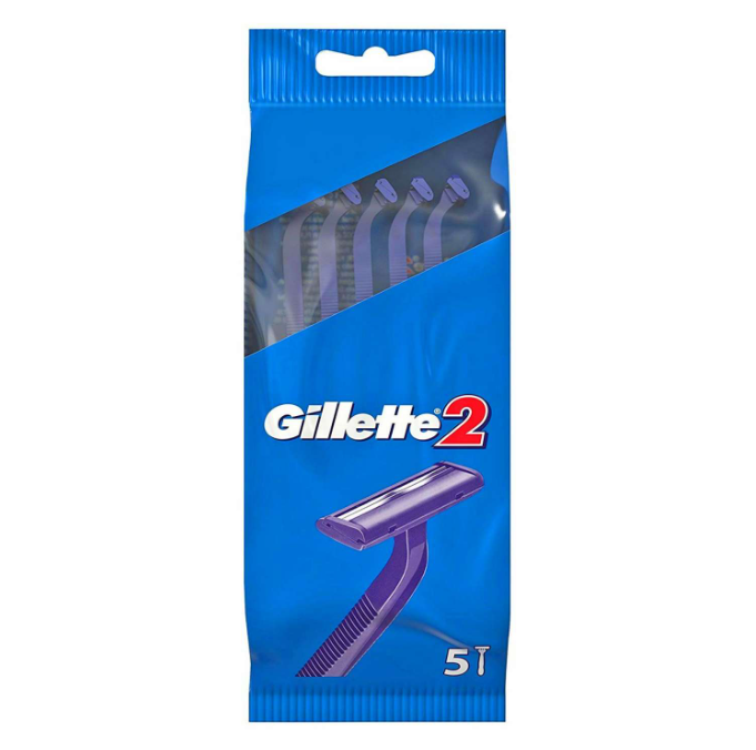 Gillette 2 Disposable Razors 5s Bag