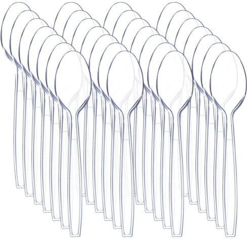 PLASTIC DESSERT SPOON 100PCS