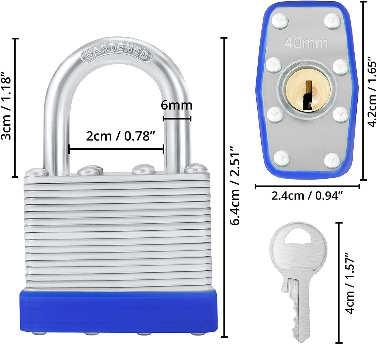 Heavy duty silver lock 40mm