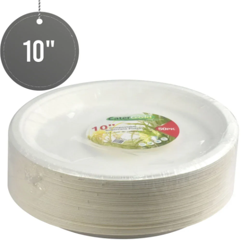 SUGARCANE PLATE 10 INCH 50PK