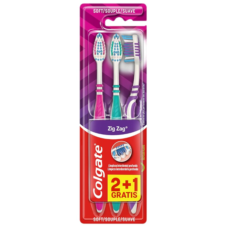 Colgate Toothbrush ZigZag 3PK